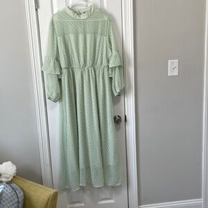NWOT pale green maxi